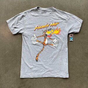 Modern Cheetos Flamin Hot Chester Cheetah Grey Graphic Tee Shirt Adult Medium